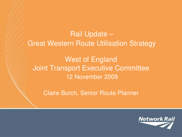 rail update great western route utilisation strategy west