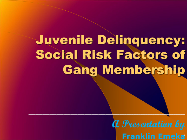 social risk factors of