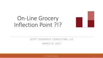 On-Line Grocery  Inflection Point ?!?  SCOTT DEGRAEVE CONSULTING, LLC  MARCH 9, 2017  1  SCOTT