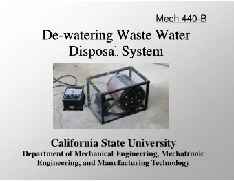 De-watering W  De-watering W  ng Waste Water  ng Waste Water  Disposal  Disposal  al System  al