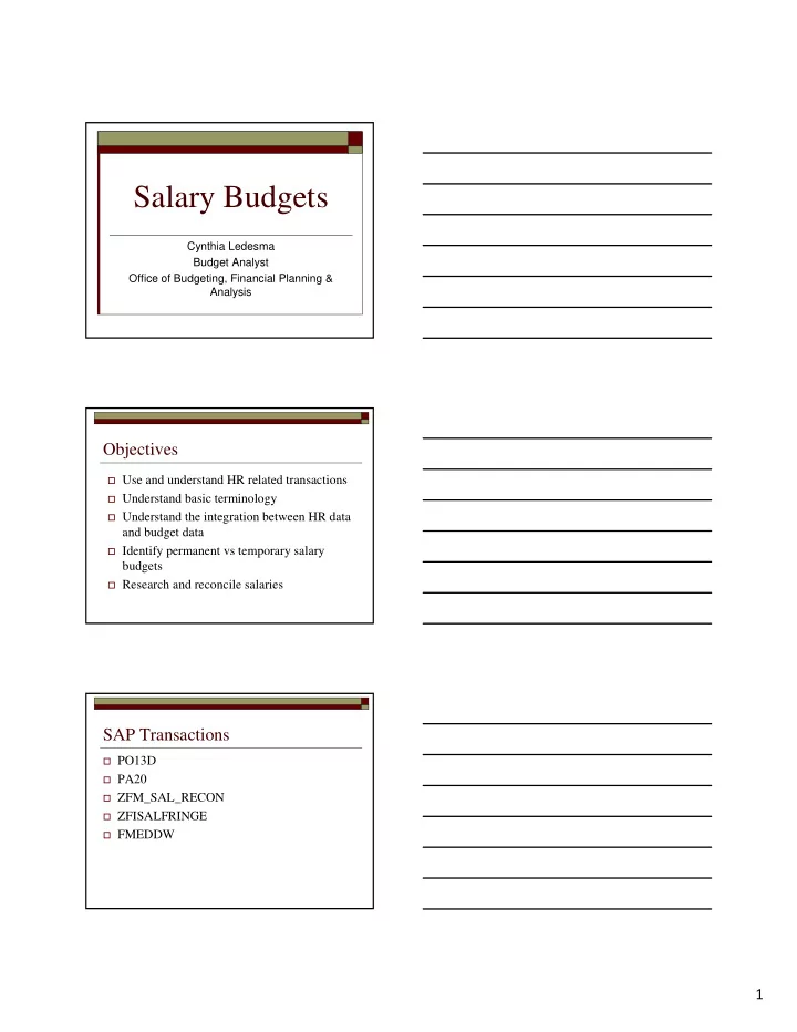 salary budgets