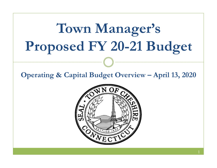 town manager s proposed fy 20 21 budget