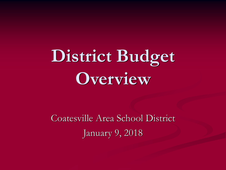 district budget