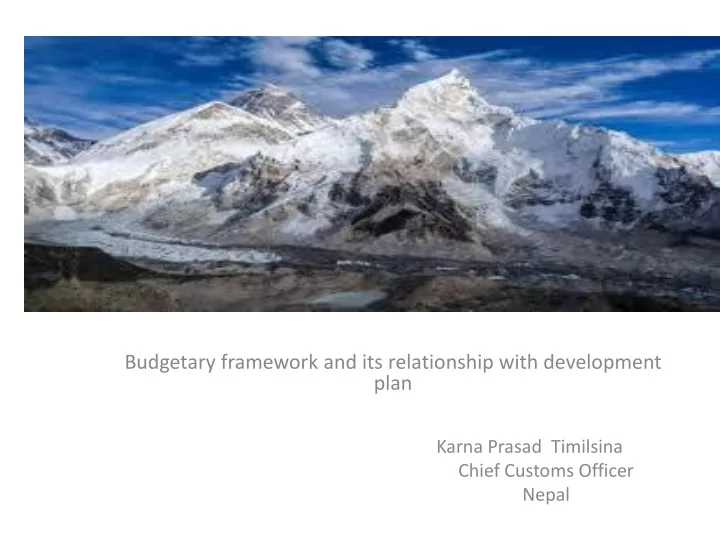 budgetary framework and its relationship with development