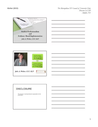 DISCLOSURE  The presenter is receiving financial compensation for this  presentation  1