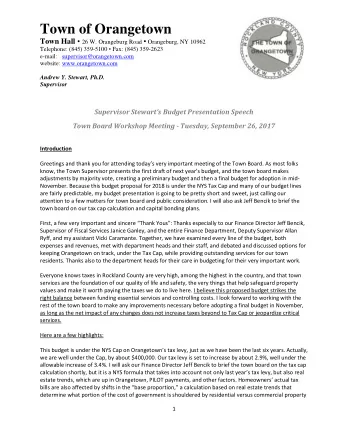 Town of Orangetown Town Hall  26 W. Orangeburg Road  Orangeburg, NY 10962 Telephone: (845)