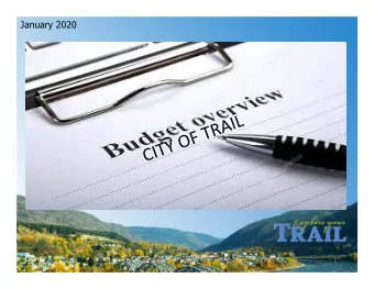 January 2020  City of Trail 2015 - 2019 Financial Plan  1  General Overview  Legislation,