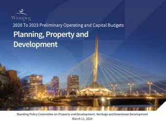 Planning, Property and  Development  a  Standing Policy Committee on Property and Development,