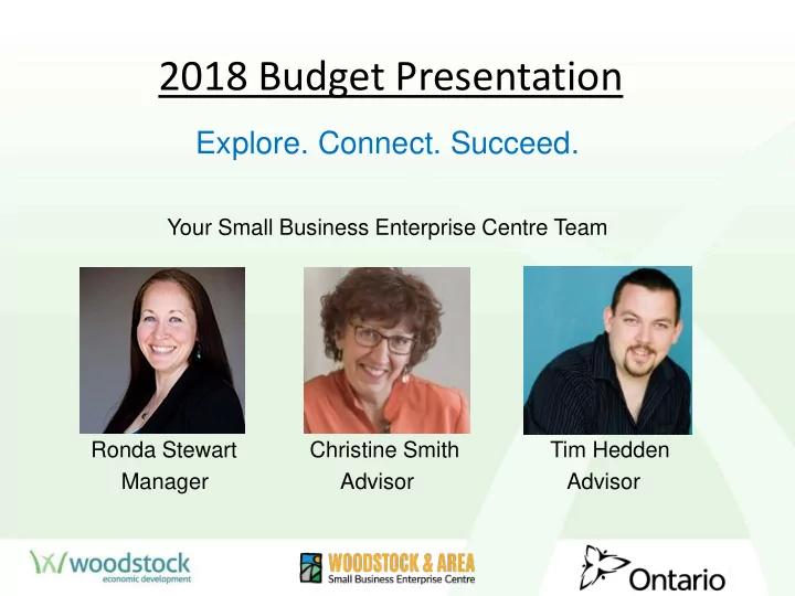 2018 budget presentation