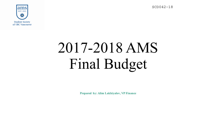 2017 2018 ams final budget