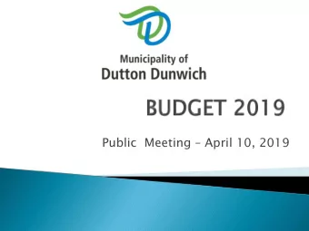 Public  Meeting  April 10, 2019  Service Highlights  Budget Process  Tax Levy Explained