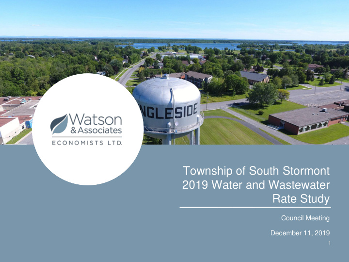 township of south stormont 2019 water and wastewater rate