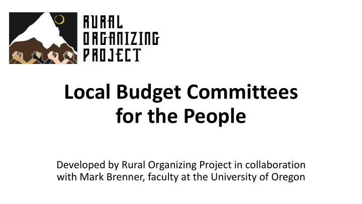 local budget committees for the people