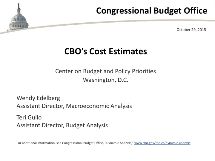 congressional budget office