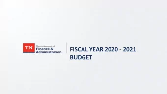 FISCAL YEAR 2020 - 2021  BUDGET  Committed To Fully Funding   Basic Education Program (BEP)