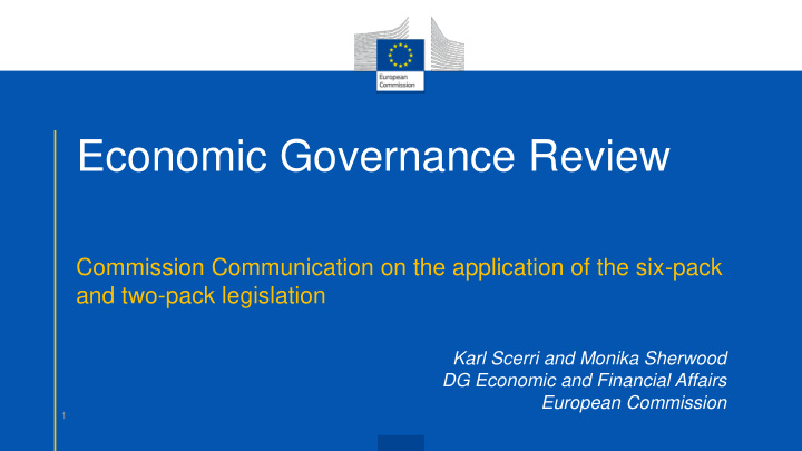 economic governance review