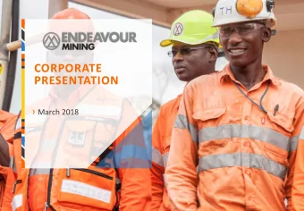 CORPORATE  PRESENTATION  March 2018  CORPORATE PRESENTATION  DISCLAIMER &amp; FORWARD LOOKING