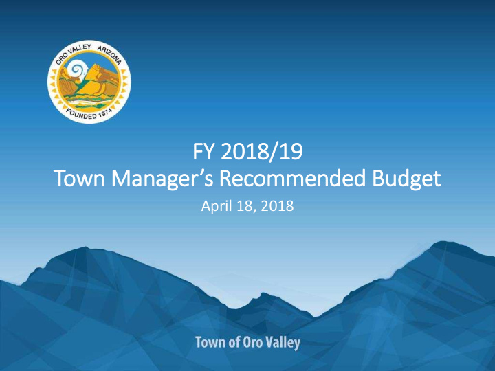 fy 2018 19 town manager s recommended budget