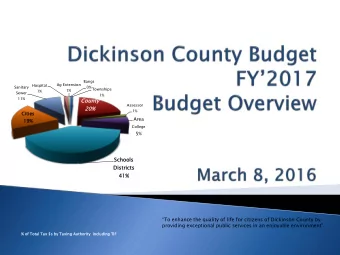 Dist  strict  cts  41%  41%  To enhance the quality of life for citizens of Dickinson County by