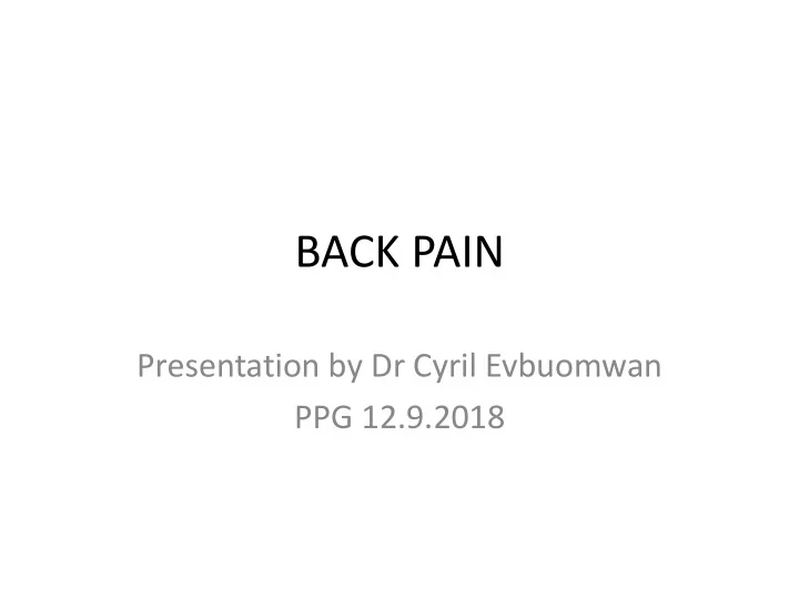 back pain