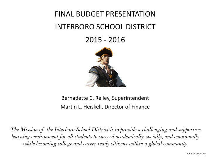 final budget presentation interboro school district 2015