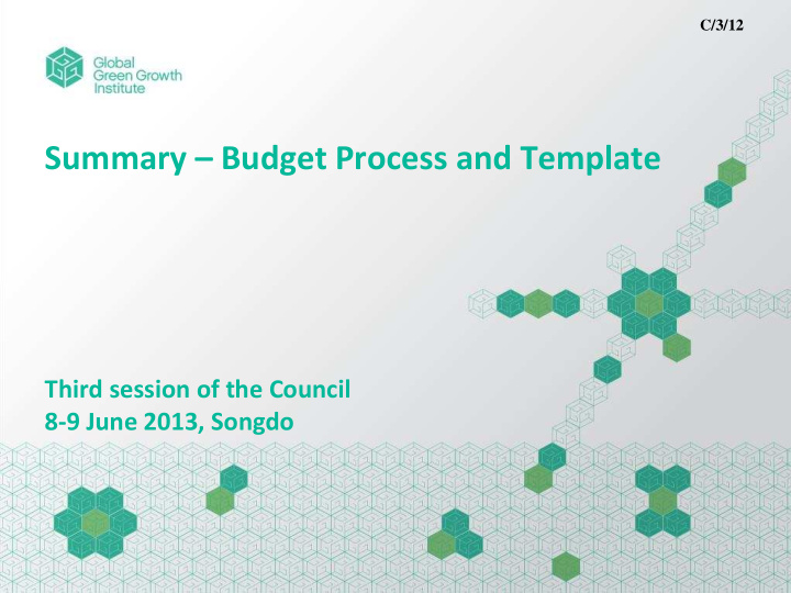 summary budget process and template
