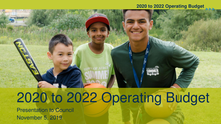 2020 to 2022 operating budget