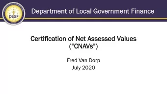 Dep  epartm  tment o  ent of L  f Local G  l Gover  ernment F  ent Financ  nce  Certi  Cer