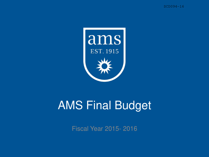 ams final budget