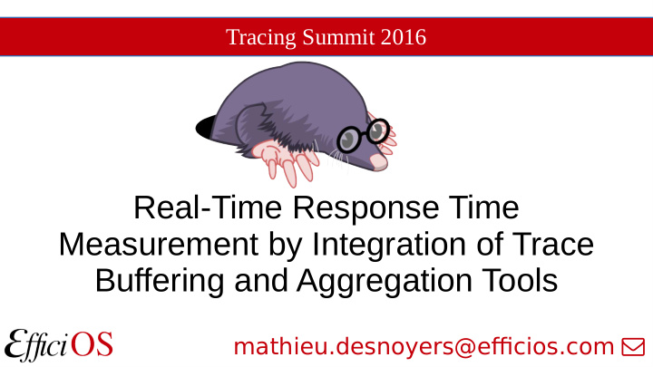 real time response time measurement by integration of