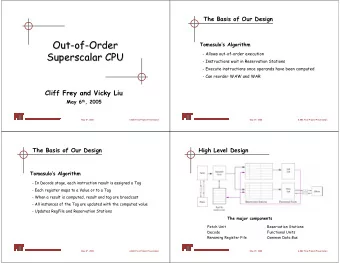 Out-  -of  of-  -Order  Order  Out  Tomasulos Algorithm  Superscalar CPU  Superscalar CPU  -