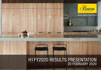 H1FY2020 RESULTS PRESENTATION  20 FEBRUARY 2020  CONTENTS  1  RESULTS OVERVIEW  2  FINANCIALS  3
