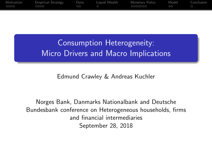 consumption heterogeneity micro drivers and macro