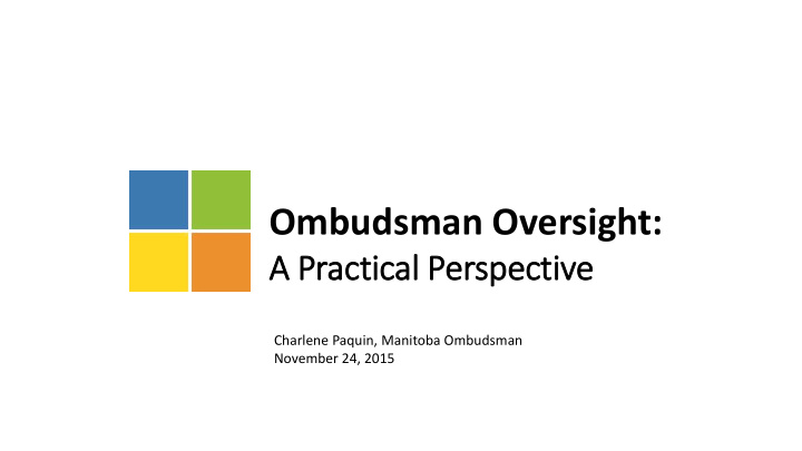 ombudsman oversight