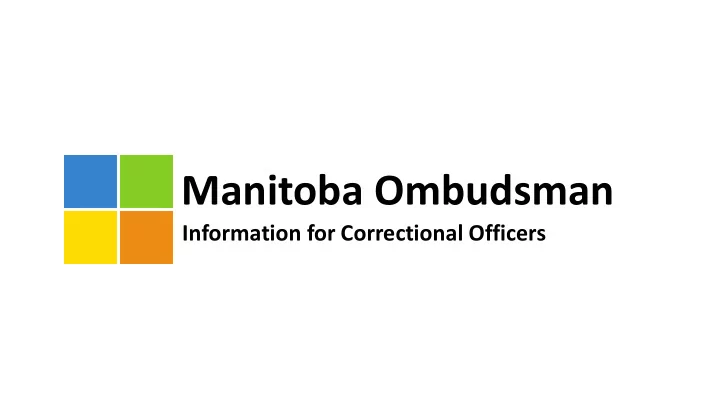 manitoba ombudsman