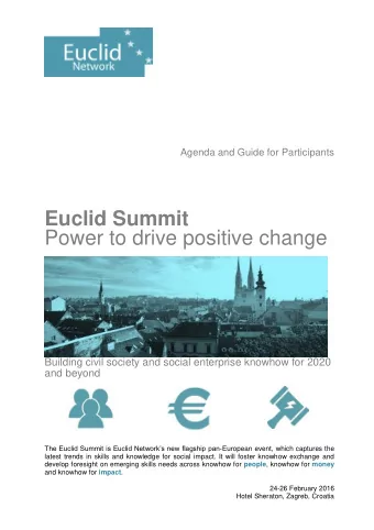 Euclid Summit  Power to drive positive change  Building civil society and social enterprise knowhow