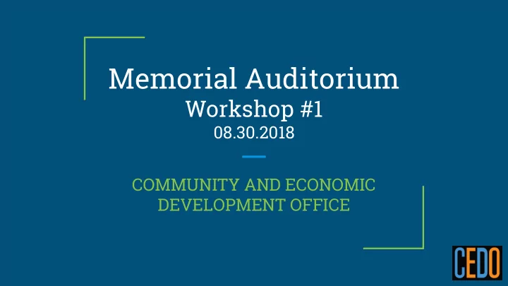 memorial auditorium