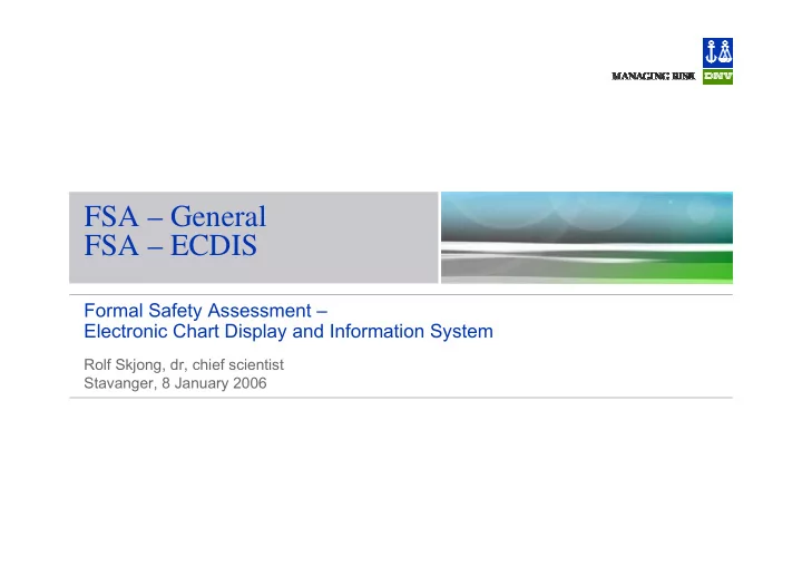 fsa general fsa ecdis