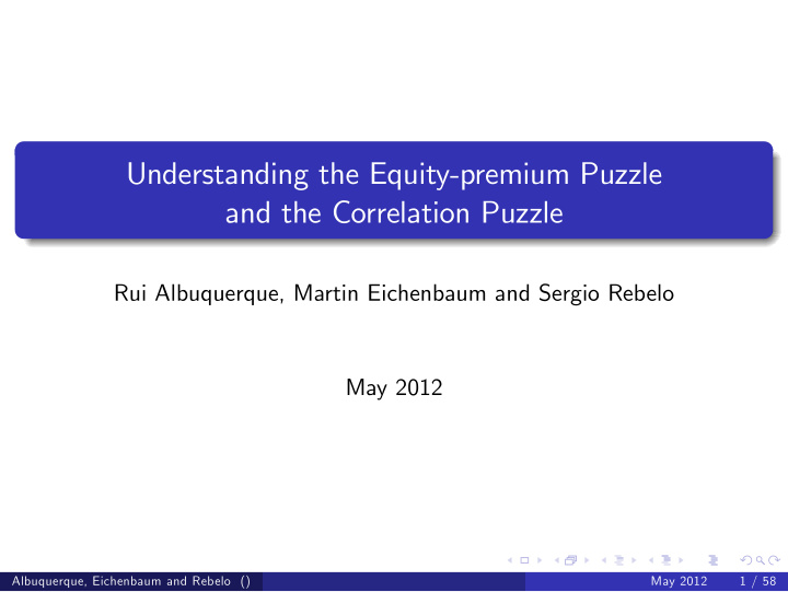 understanding the equity premium puzzle and the