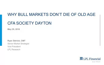 WHY BULL MARKETS DONT DIE OF OLD AGE  CFA SOCIETY DAYTON  May 29, 2018  Ryan Detrick, CMT