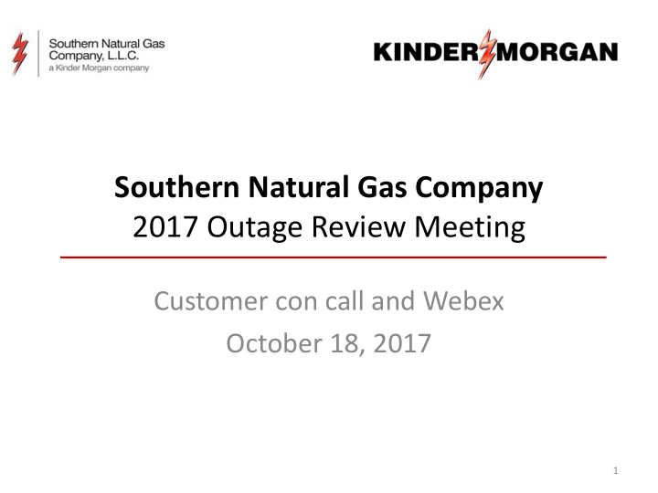 2017 outage review meeting