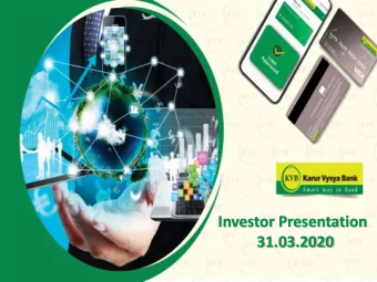31.03.2020  DISCLAIMER This presentation has been prepared by Karur Vysya Bank Limited (the