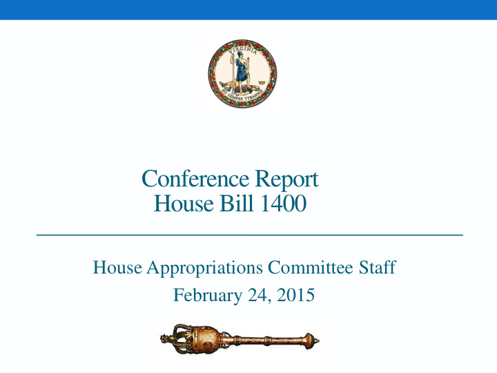 conference report house bill 1400
