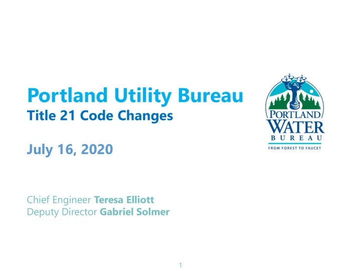 portland utility bureau