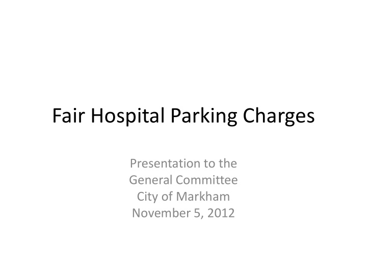 fair hospital parking charges