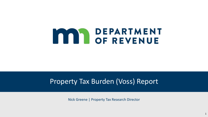 property tax burden voss report