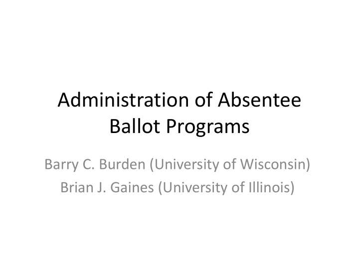 ballot programs