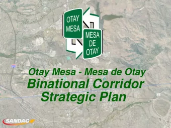 Binational Corridor  Corridor  Binational  Strategic Plan  Strategic Plan  1  Otay Mesa