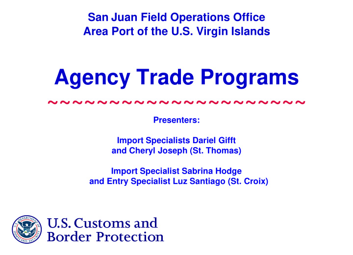 agency trade programs