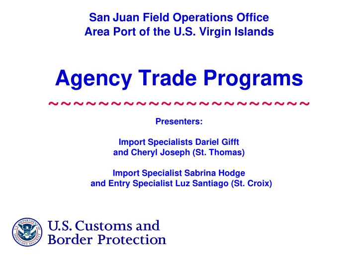 agency trade programs